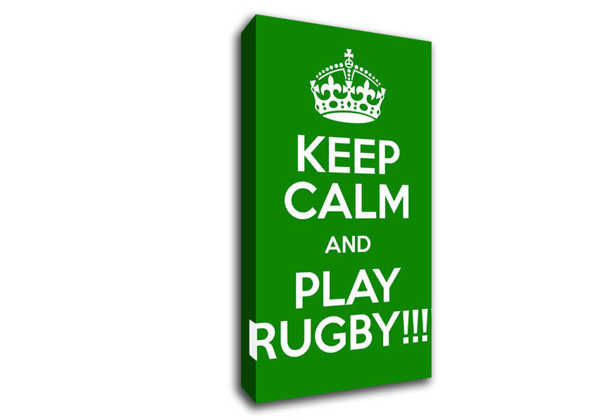 Keep Calm Rugby Canvas Wall Art