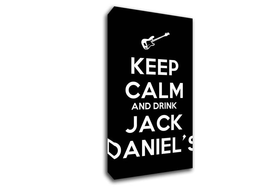 Kitchen Quote Keep Calm Jack Daniels Canvas Wall Art