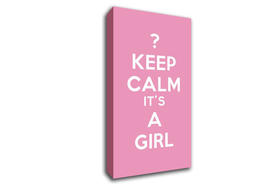 Nursery Quote Keep Calm Girl Pink Canvas Wall Art