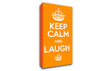 Keep Calm Laugh Orange Canvas Wall Art