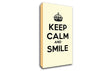 Keep Calm Smile Cream Canvas Wall Art