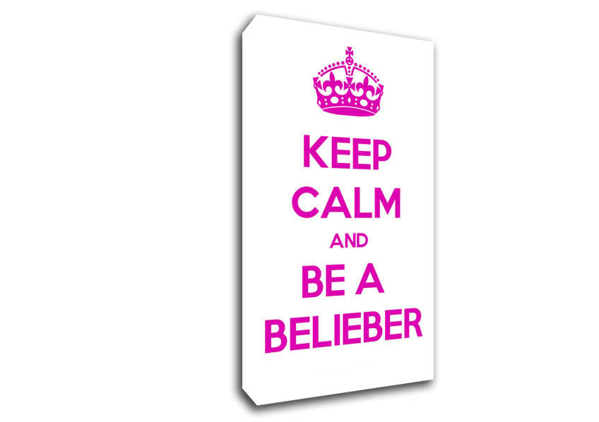 Music Quote Keep Calm Justin Bieber Canvas Wall Art