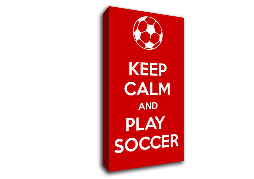 Keep Calm And Play Soccer Canvas Wall Art