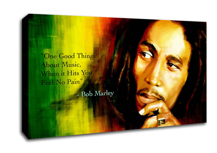 Music Quote Bob Marley Feel No Pain Canvas Wall Art