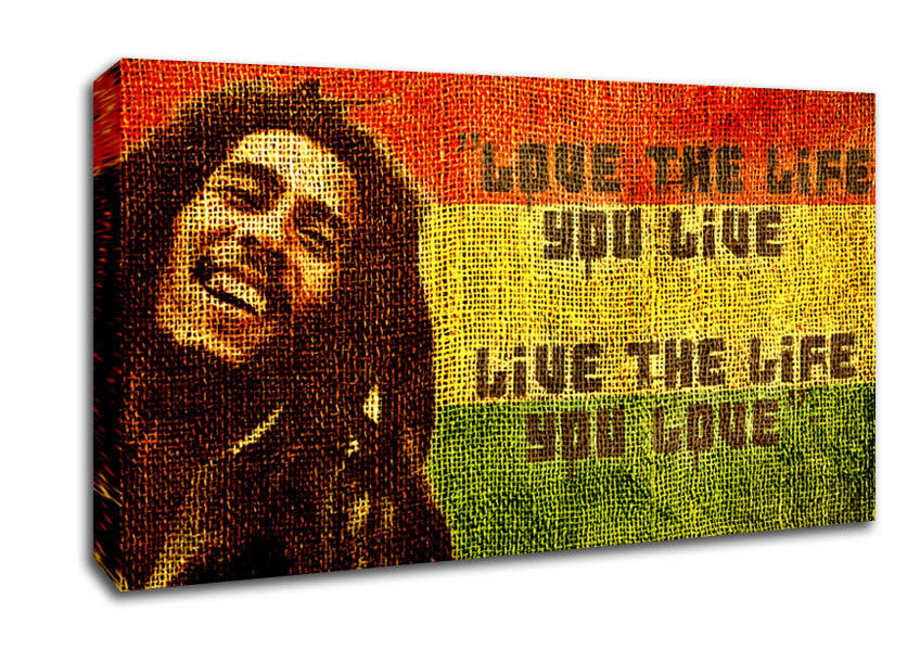Music Quote Bob Marley Love The Life Canvas Wall Art