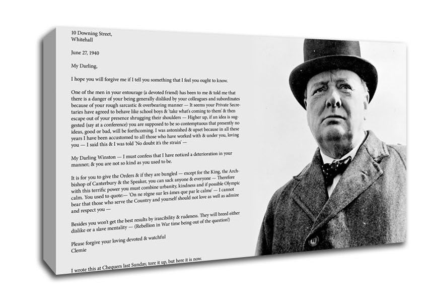 Motivational Quote Winston Churchill Canvas Wall Art