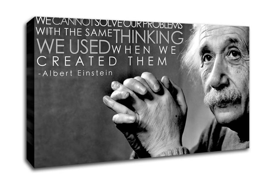 Motivational Quote Einstein Thinking Canvas Wall Art