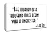 Motivational Quote Lao Tzu The Journey Of A Thousand Miles Canvas Wall Art