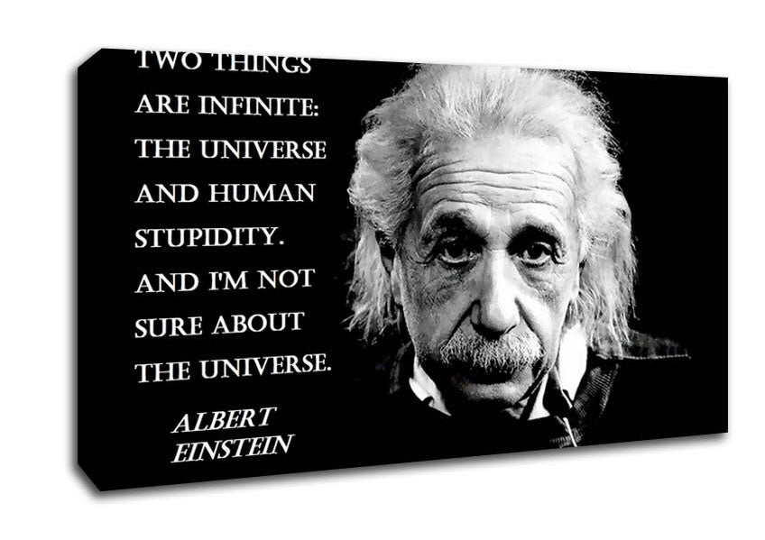 Motivational Quote Albert Einstein The Universe Canvas Wall Art