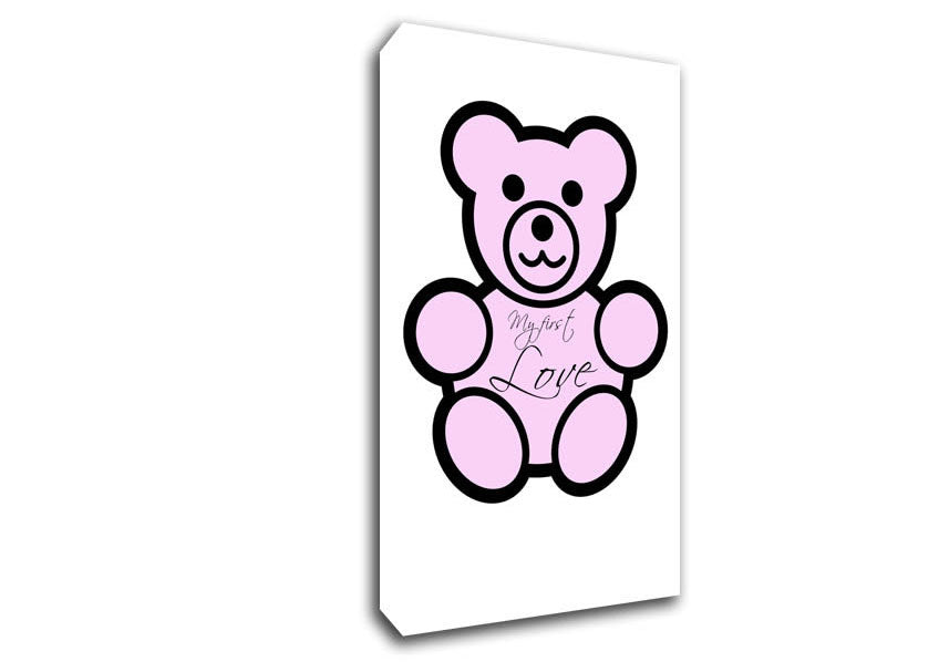 Nursery Quote My First Love Teddybear White Canvas Wall Art