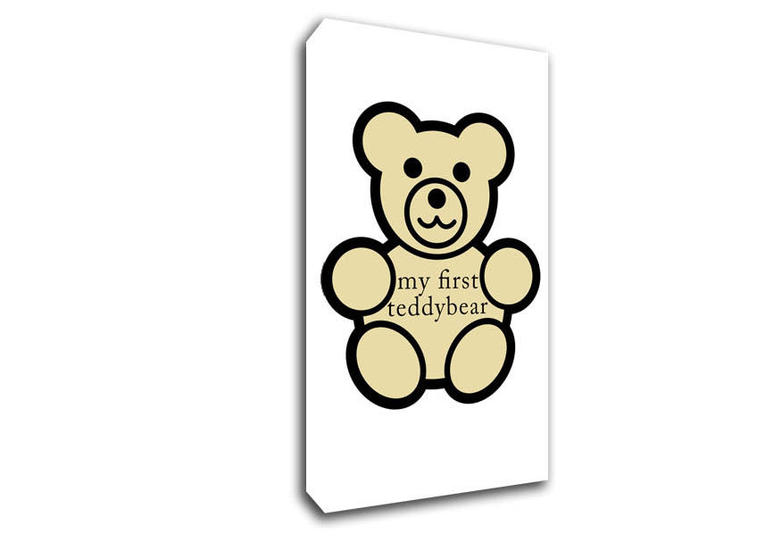 Nursery Quote My First Teddybear White Canvas Wall Art