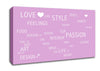 Love Quote Love Life Pink Canvas Wall Art