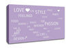 Love Quote Love Life Lilac Canvas Wall Art