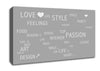 Love Quote Love Life Grey White Canvas Wall Art