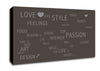Love Quote Love Life Chocolate Canvas Wall Art
