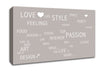 Love Quote Love Life Beige Canvas Wall Art