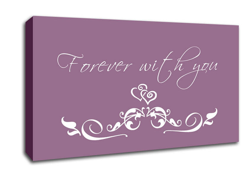 Love Quote Forever With You Dusty Pink Canvas Wall Art