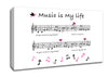 Music Is My Life White Canvas Wall Art