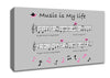 Music Is My Life Grey Canvas Wall Art