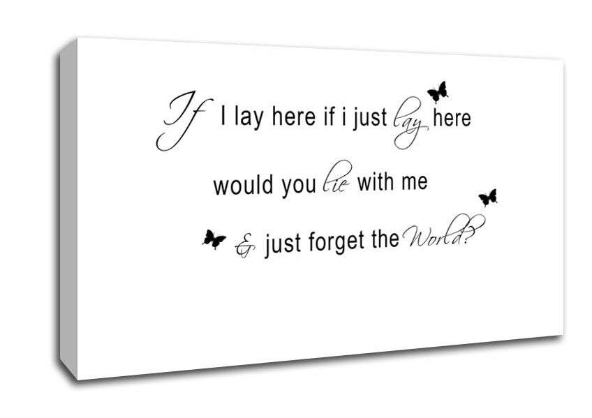 Music Quote If I Lay Here Snow Patrol 2 White Canvas Wall Art