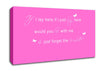 Music Quote If I Lay Here Snow Patrol 2 Vivid Pink Canvas Wall Art