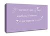 Music Quote If I Lay Here Snow Patrol 2 Lilac Canvas Wall Art