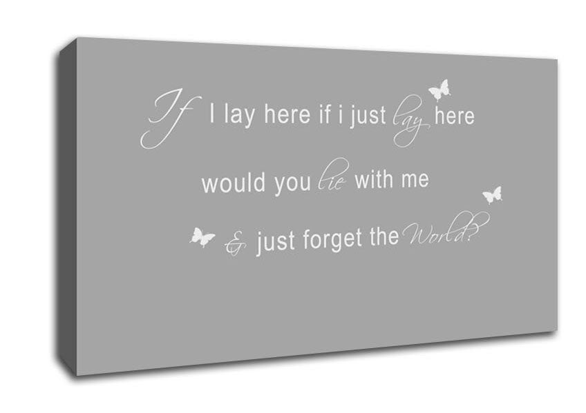 Music Quote If I Lay Here Snow Patrol 2 Grey White Canvas Wall Art