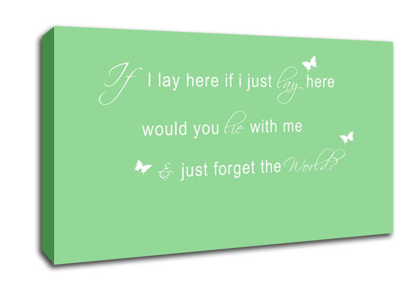 Music Quote If I Lay Here Snow Patrol 2 Green Canvas Wall Art