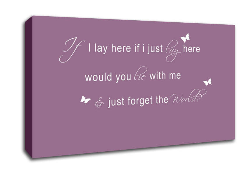 Music Quote If I Lay Here Snow Patrol 2 Dusty Pink Canvas Wall Art