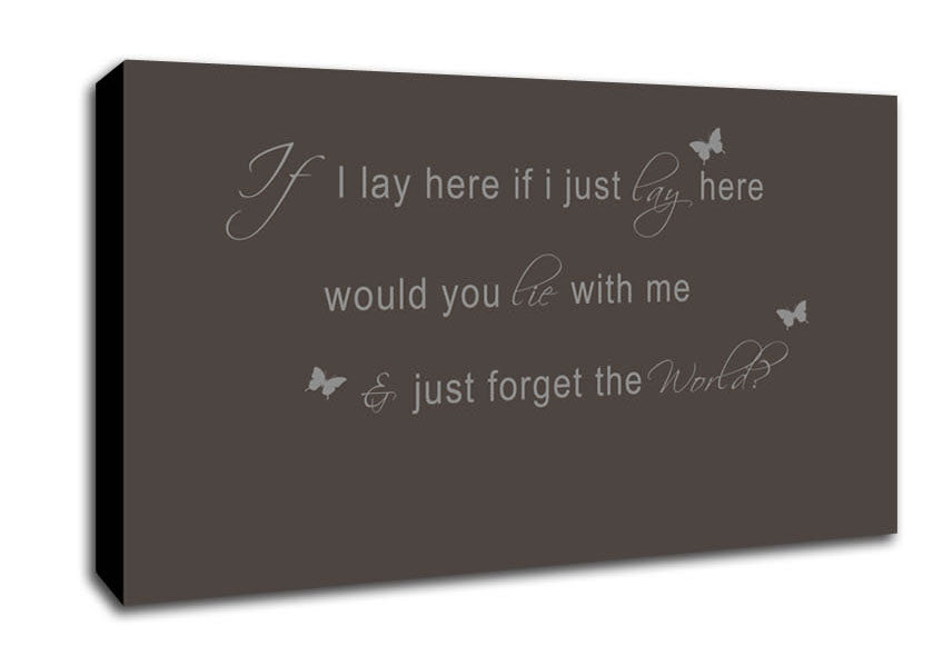 Music Quote If I Lay Here Snow Patrol 2 Chocolate Canvas Wall Art