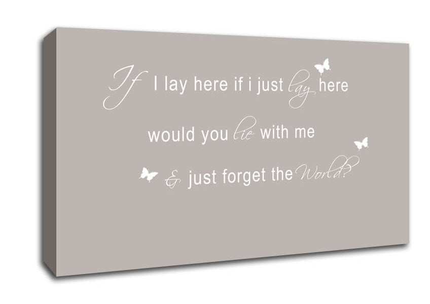 Music Quote If I Lay Here Snow Patrol 2 Beige Canvas Wall Art