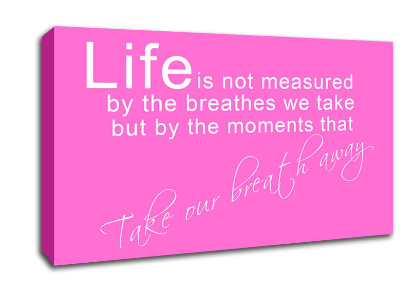Life Is Not Measured Vivid Pink Canvas Wall Art