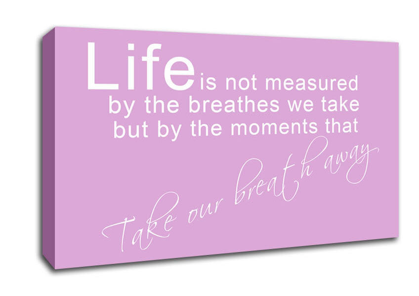 Life Is Not Measured Pink Canvas Wall Art