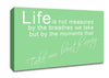 Life Is Not Measured Green Canvas Wall Art