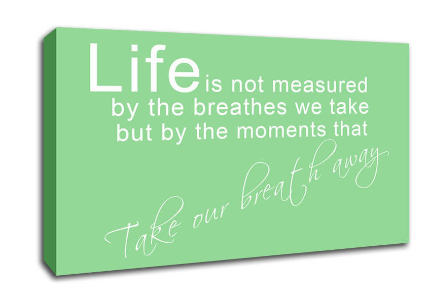 Life Is Not Measured Green Canvas Wall Art
