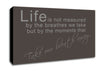 Life Is Not Measured Chocolate Canvas Wall Art