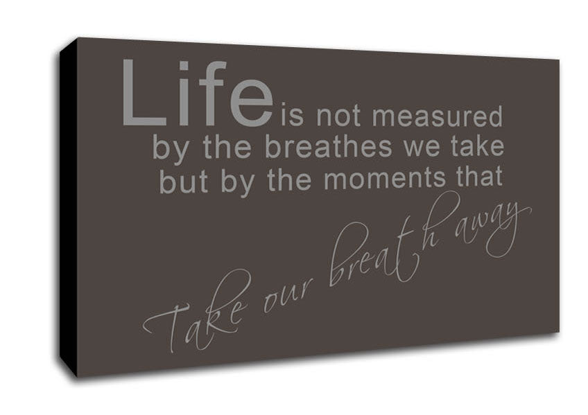 Life Is Not Measured Chocolate Canvas Wall Art