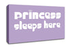 Princess sleeps 2 Lilac Canvas Wall Art