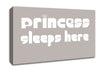 Princesss Sleeps Here 2 Beige Canvas Wall Art
