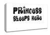Princesss Sleeps Here White Canvas Wall Art