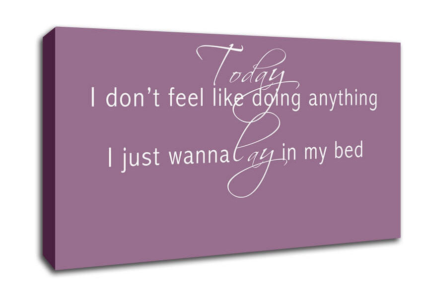 Music Quote Today I Dont Feel Like Bruno Mars Dusty Pink Canvas Wall Art