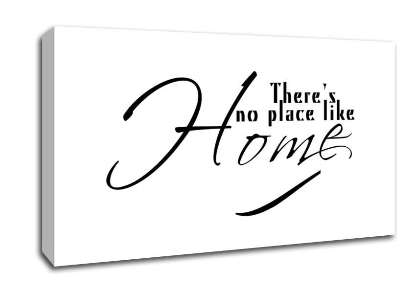 Home Quote Theres No Place Like Home White Canvas Wall Art