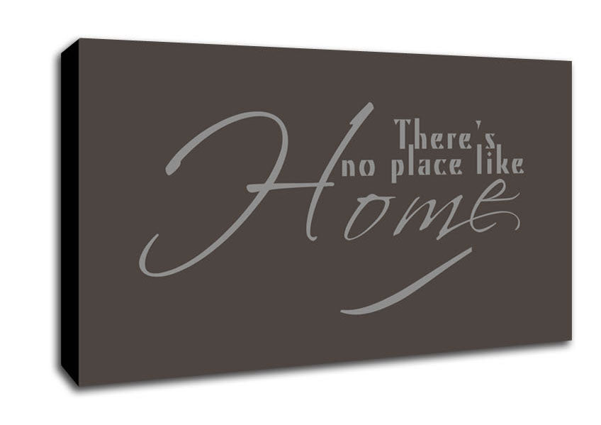 Home Quote Theres No Place Like Home Chocolate Canvas Wall Art