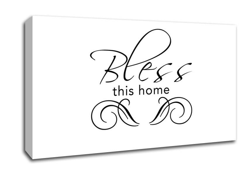 Home Quote Bless This Home White Canvas Wall Art