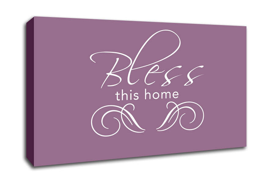 Home Quote Bless This Home Dusty Pink Canvas Wall Art