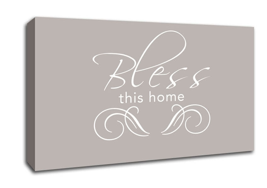 Home Quote Bless This Home Beige Canvas Wall Art