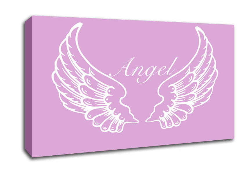 Nursery Quote Angel Wings Pink Canvas Wall Art