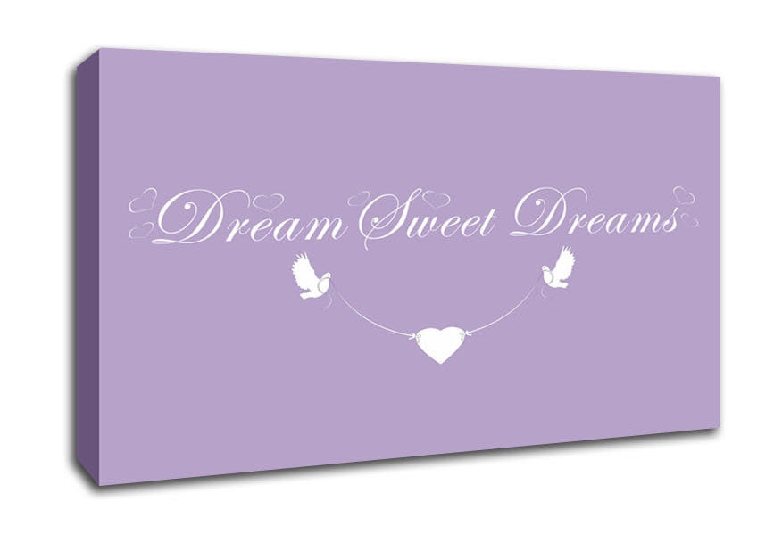 Nursery Quote Dream Sweet Dreams Lilac Canvas Wall Art