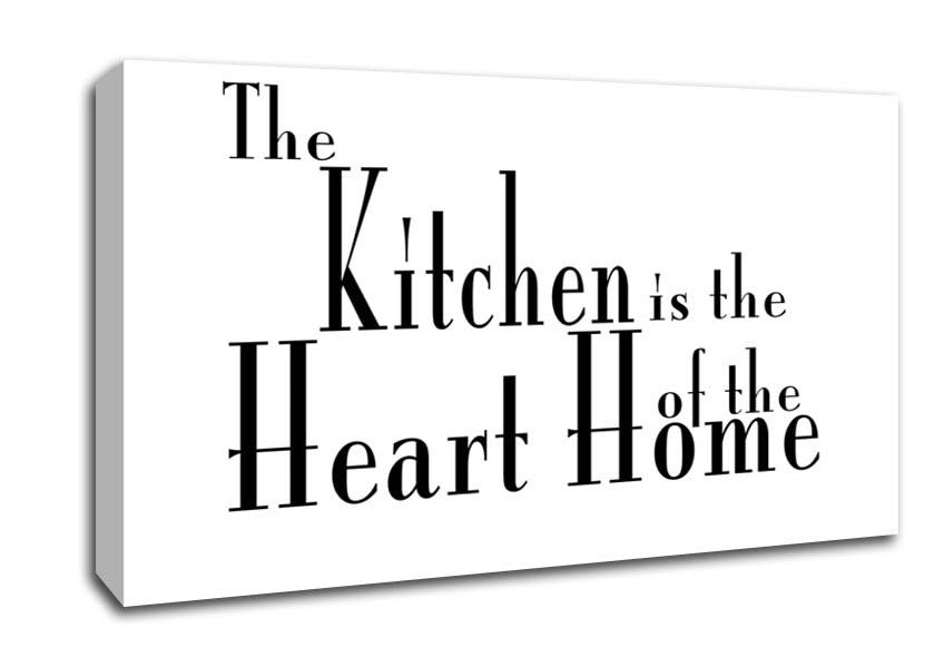 Kitchen Quote The Kitchen Is The Heart Of The Home 2 White Canvas Wall Art