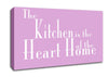 Kitchen Quote The Kitchen Is The Heart Of The Home 2 Pink Canvas Wall Art